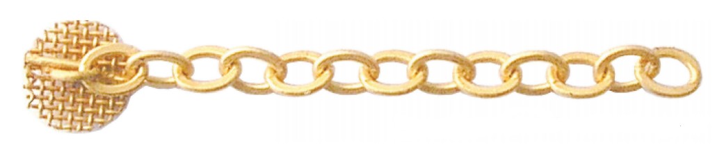 Figure 1: Gold Mesh Pad with swivel and chain